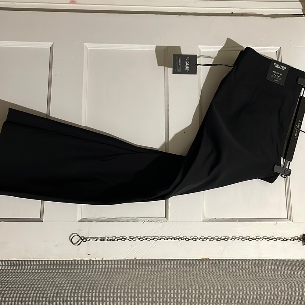Business casual pants bootcut mid rise black color